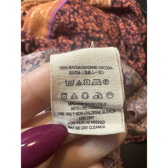 Free People Romper Boho Shorts Jumpsuit Orange Flutter Sleeve Womens M - Picture 12 of 12